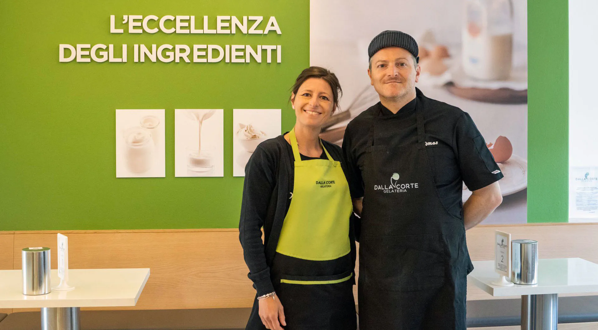 Il team di Gelateria Dalla Corte nel locale